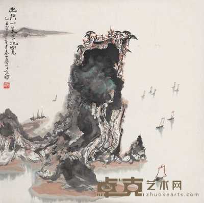 庞泰嵩 山水 镜心 68×68cm